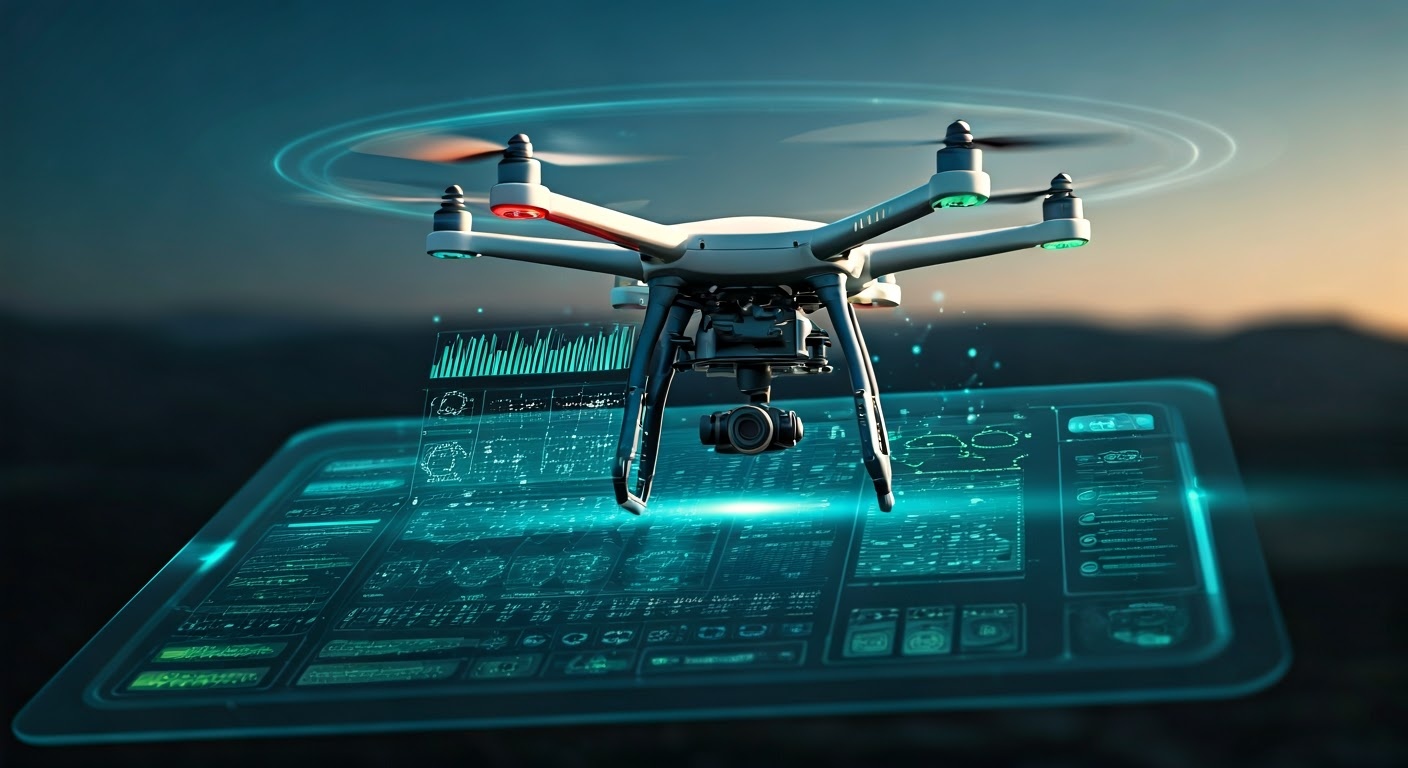 Drone que faz aerofotografias.